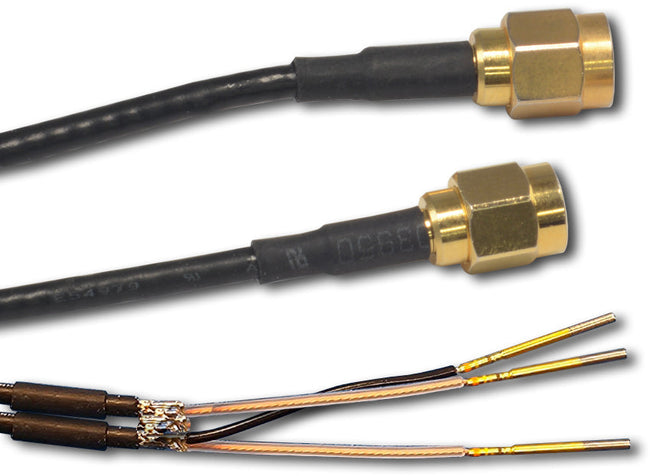 Dual Cable Assembly, 2 x RG-174 50 ½ Coax with SMA plugs and M39029/56-348 Sockets, Length in ft.