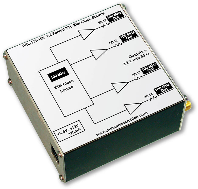 TTL Fanout Crystal Clock Source, 4 Channels, SMA Outputs