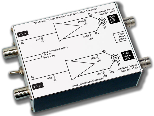 PRL-420NDTR-OEM, 2 Ch. Translator, TTL to NECL, Triax Output Connectors, No Power Supply