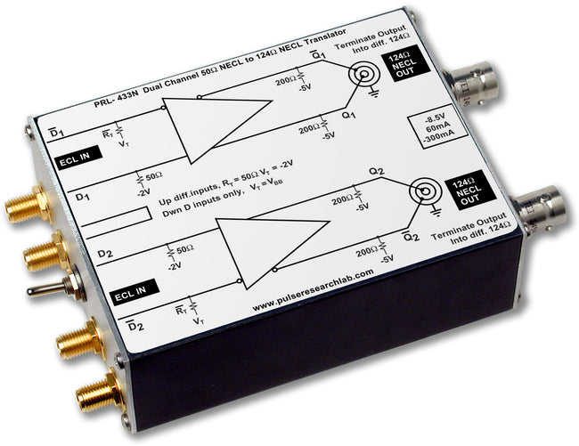 PRL-433N-OEM, 2 Ch. Translator, 50 Ohm NECL to 124 Ohm NECL, No Power Supply